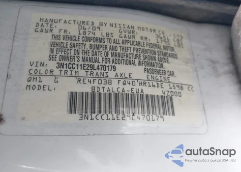 2009 Nissan Versa 1.6 from USA, damaged, VIN 3N1CC11E29L470179